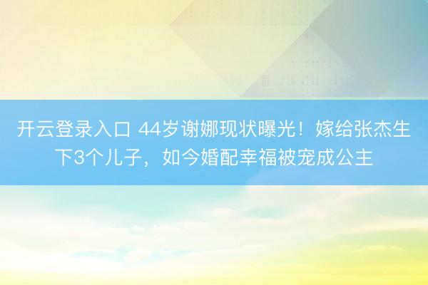 开云登录入口 44岁谢娜现状曝光！嫁给张杰生下3个儿子，如今婚配幸福被宠成公主
