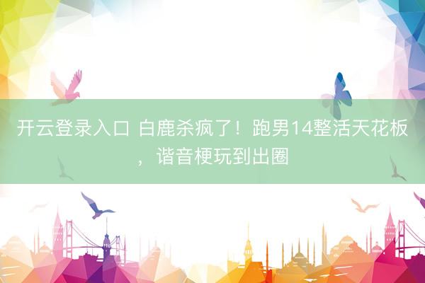 开云登录入口 白鹿杀疯了！跑男14整活天花板，谐音梗玩到出圈