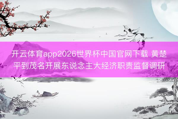 开云体育app2026世界杯中国官网下载 黄楚平到茂名开展东说念主大经济职责监督调研
